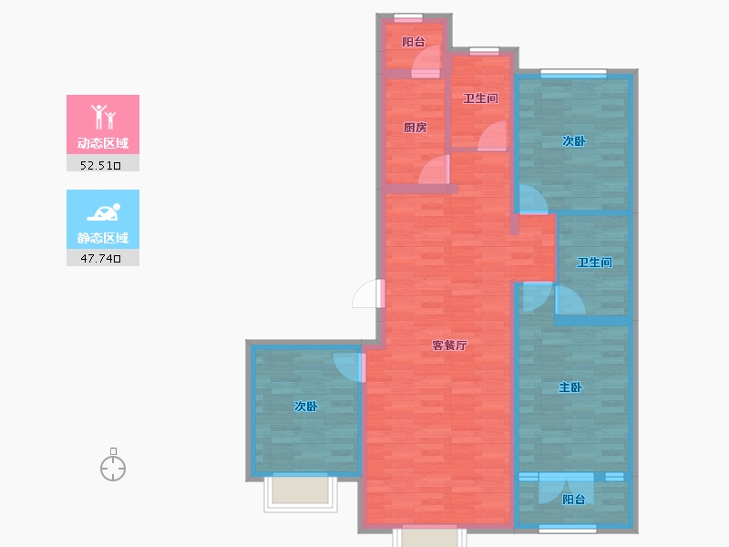 山西省-晋中市-书院名郡-89.08-户型库-动静分区