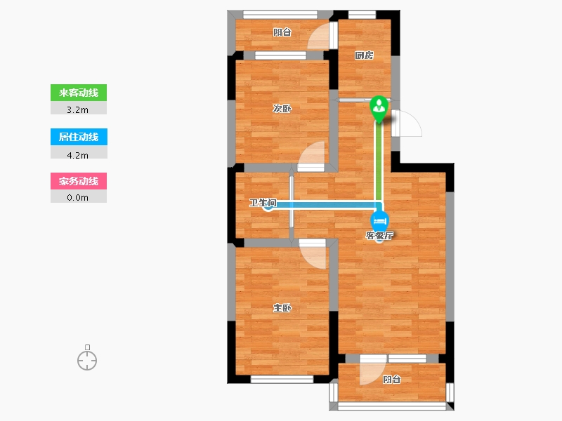 辽宁省-沈阳市-阳光幸福里-55.87-户型库-动静线