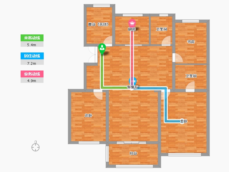 辽宁省-盘锦市-泰郡三期-125.28-户型库-动静线