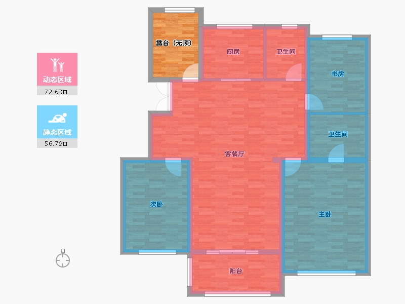 辽宁省-盘锦市-泰郡三期-125.28-户型库-动静分区