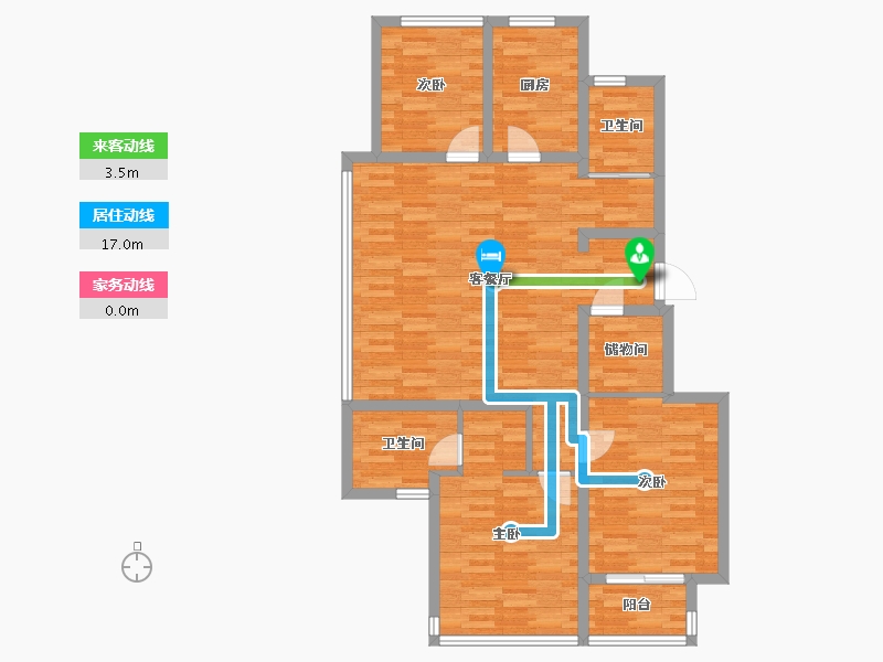 浙江省-嘉兴市-香樟国际-97.34-户型库-动静线