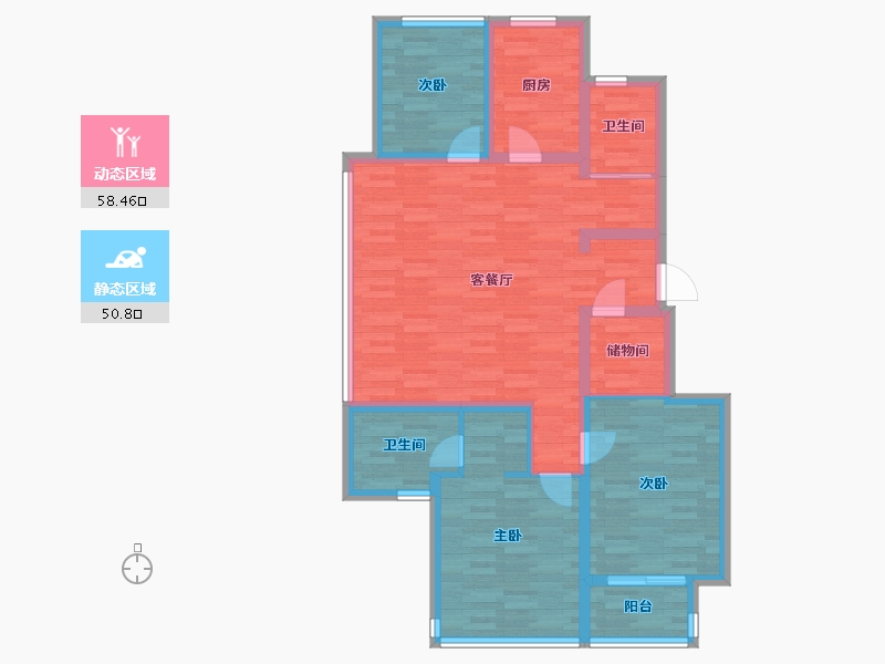 浙江省-嘉兴市-香樟国际-97.34-户型库-动静分区