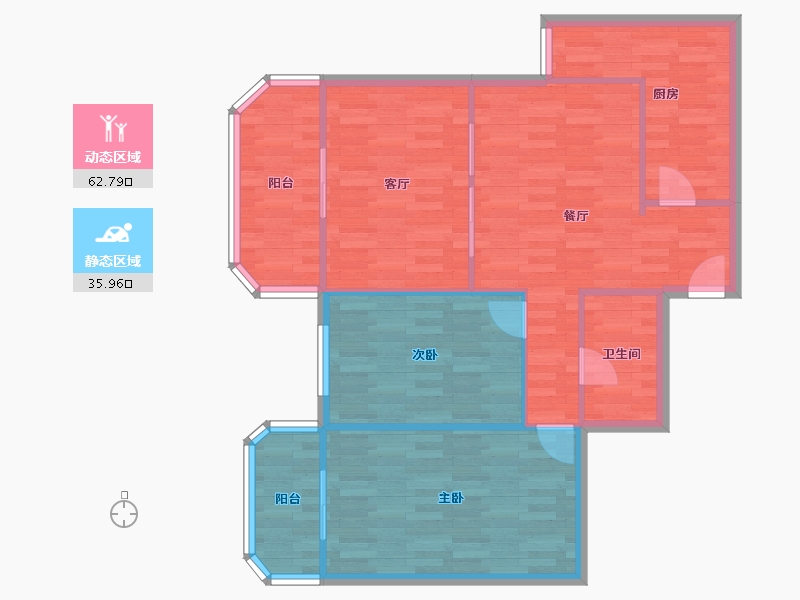 北京-北京市-都市网景-90.00-户型库-动静分区