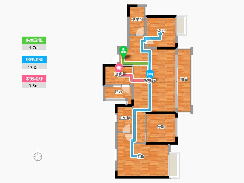 四川省-成都市-鑫苑城-90.12-户型库-动静线