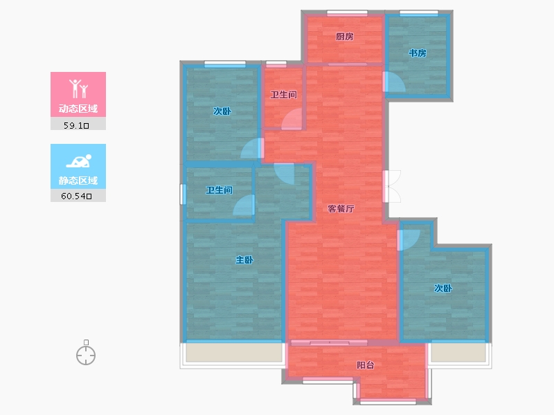 浙江省-绍兴市-雍锦王府-107.00-户型库-动静分区