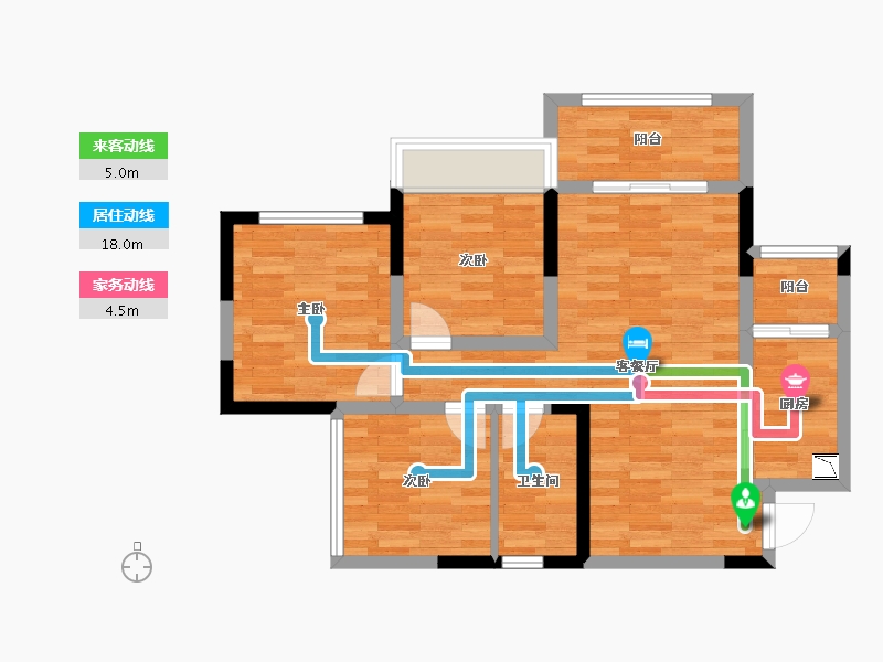 四川省-达州市-锦云府-70.07-户型库-动静线