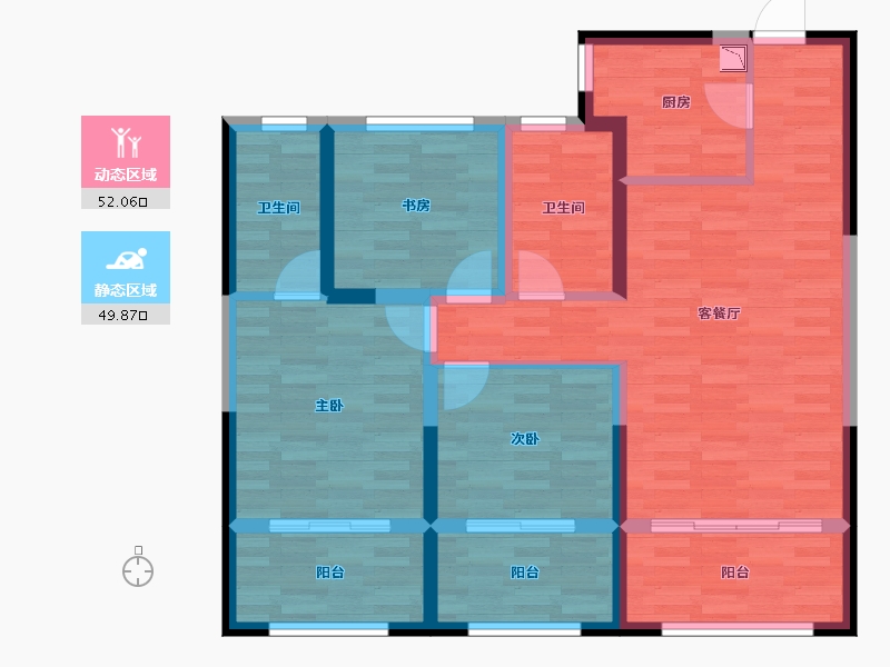 陕西省-西安市-香榭御澄-90.27-户型库-动静分区