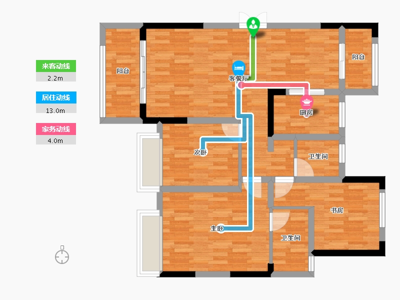 重庆-重庆市-招商·雍江府-87.33-户型库-动静线