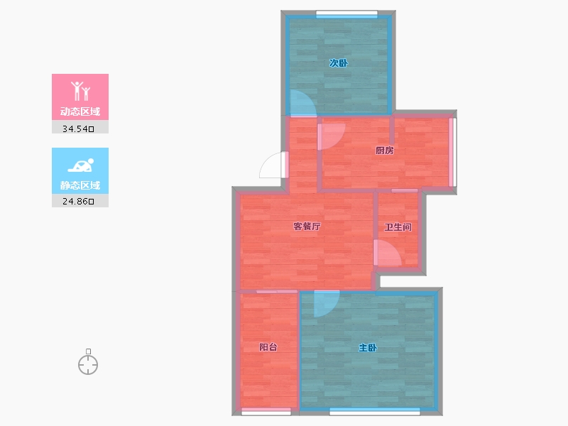 上海-上海市-乐业五村-53.13-户型库-动静分区