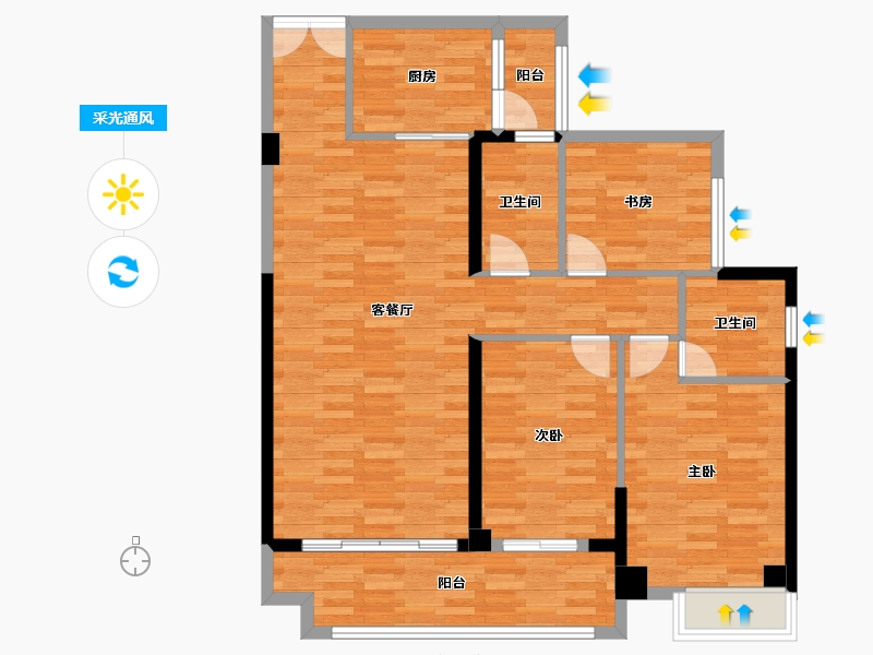 福建省-泉州市-百宏御景天下-101.69-户型库-采光通风