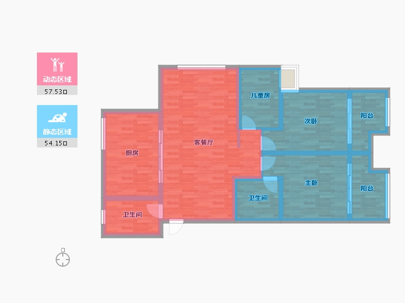 浙江省-杭州市-百合新城-100.00-户型库-动静分区