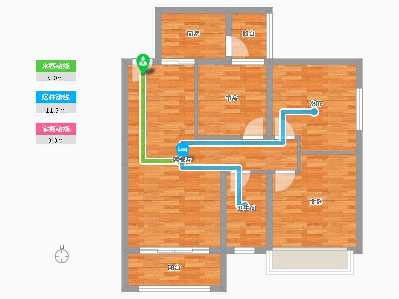 湖北省-荆门市-汉江天地-75.98-户型库-动静线