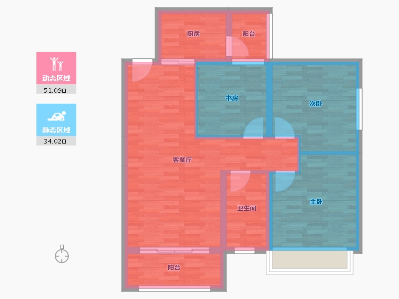 湖北省-荆门市-汉江天地-75.98-户型库-动静分区