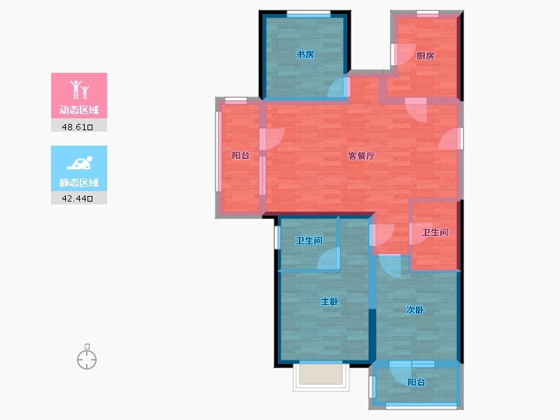 辽宁省-沈阳市-富力-80.22-户型库-动静分区