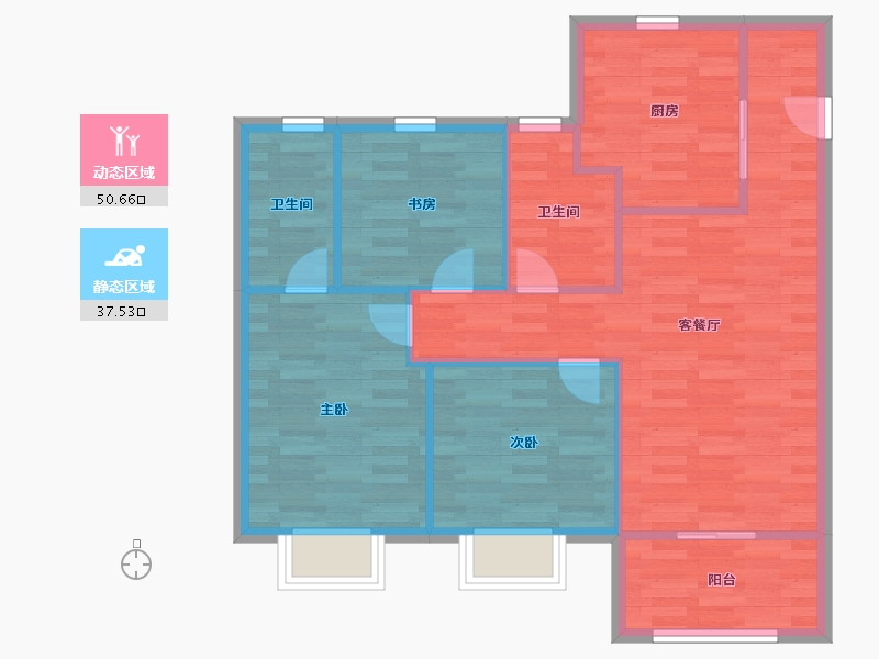 上海-上海市-四季都会-80.00-户型库-动静分区