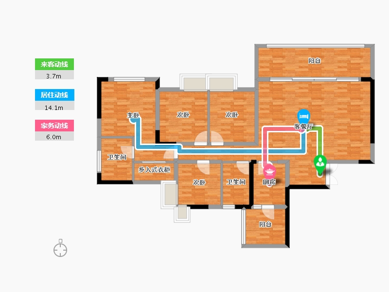 重庆-重庆市-公园大道-123.22-户型库-动静线