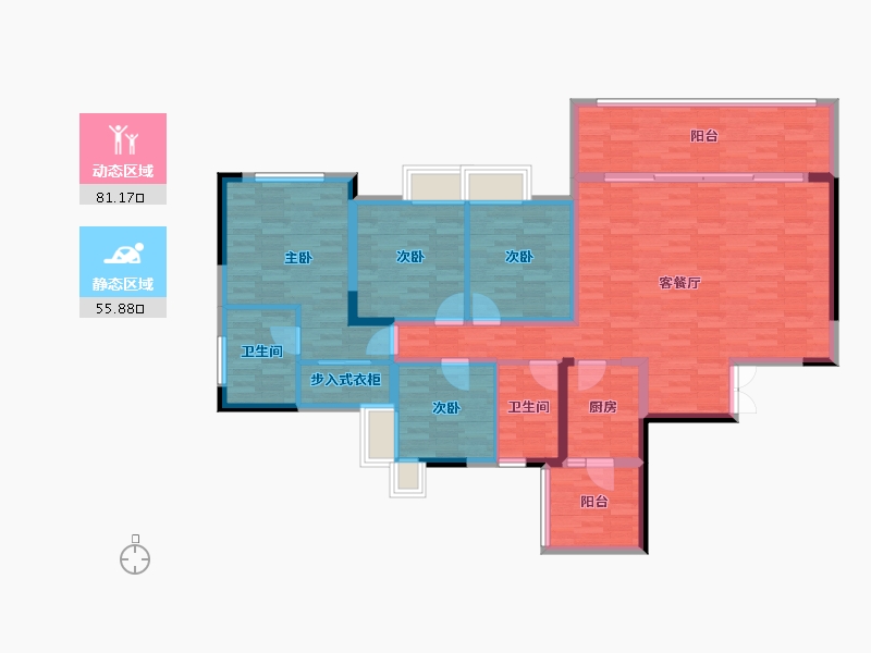 重庆-重庆市-公园大道-123.22-户型库-动静分区