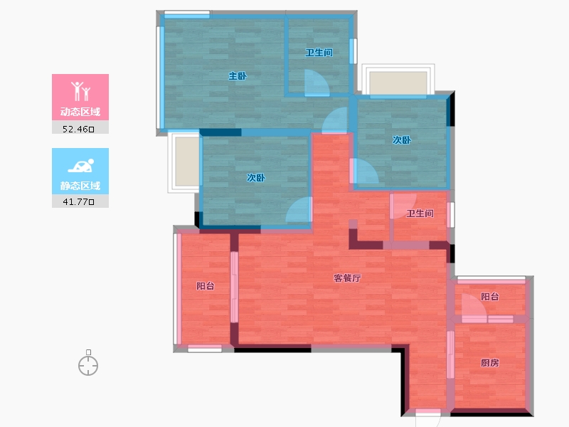 四川省-广安市-紫云台-83.18-户型库-动静分区