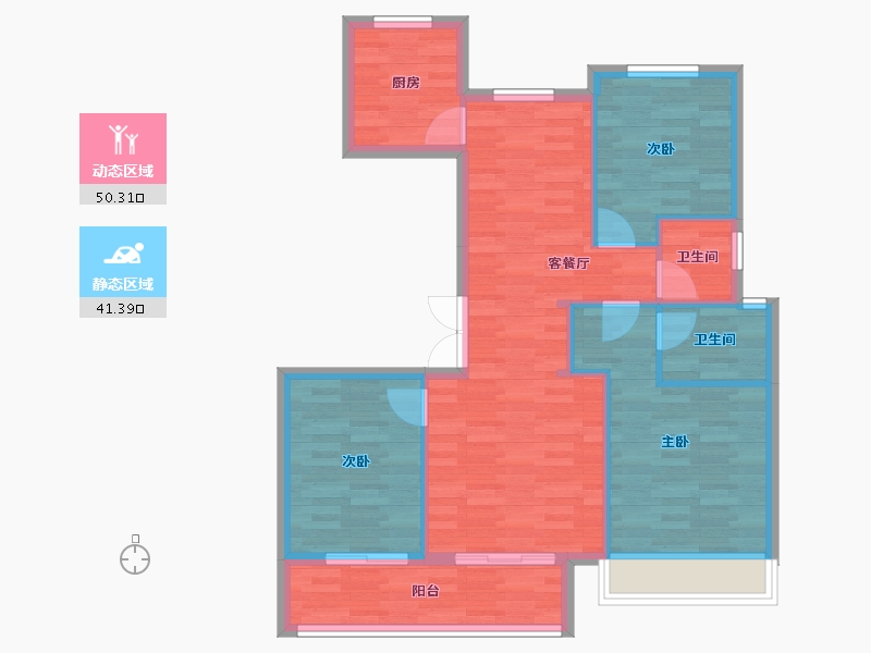 浙江省-台州市-天香雅苑-82.94-户型库-动静分区