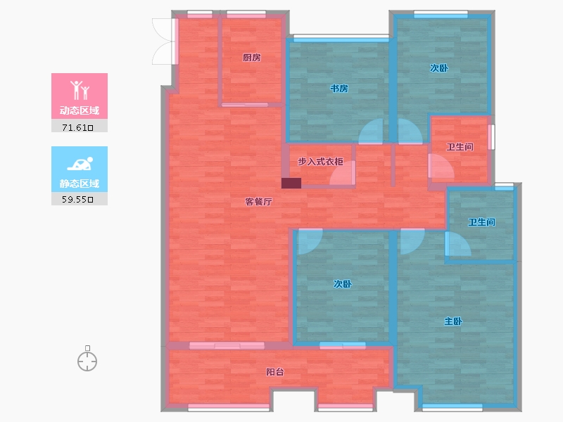 江苏省-泰州市-祥生未来城香颂-118.01-户型库-动静分区