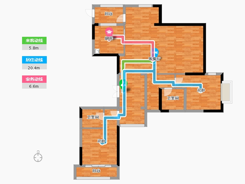 安徽省-芜湖市-未来城-111.56-户型库-动静线