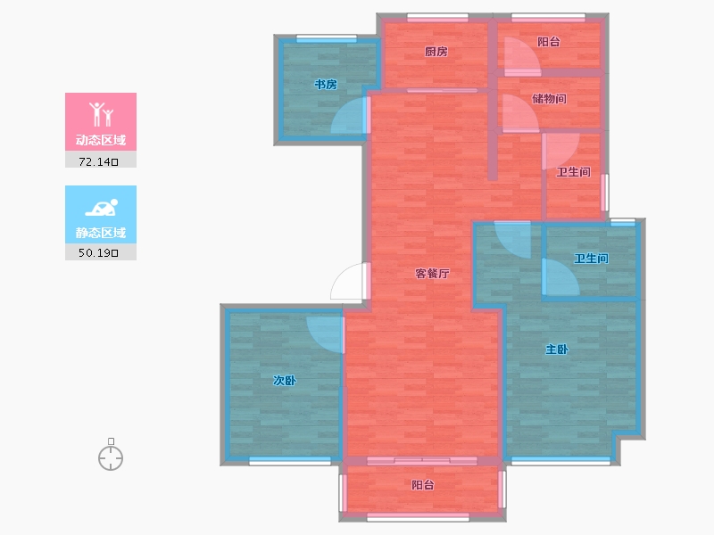 山东省-临沂市-中梁壹号院-110.00-户型库-动静分区