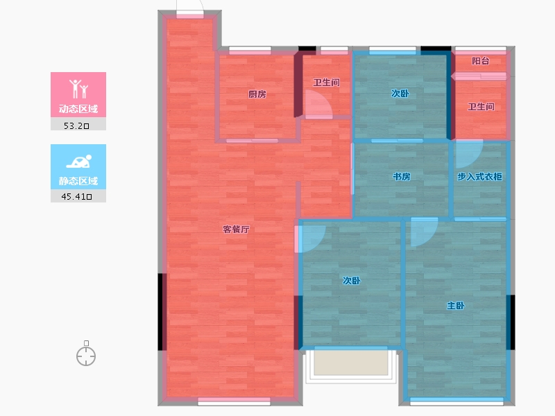 湖南省-长沙市-666-89.32-户型库-动静分区