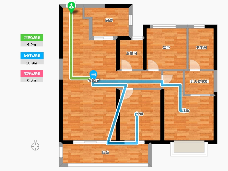 陕西省-西安市-南飞鸿・十年城-90.00-户型库-动静线