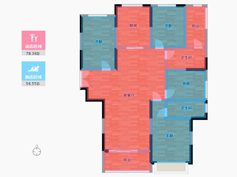 河南省-焦作市-金山东方花园南区-120.04-户型库-动静分区