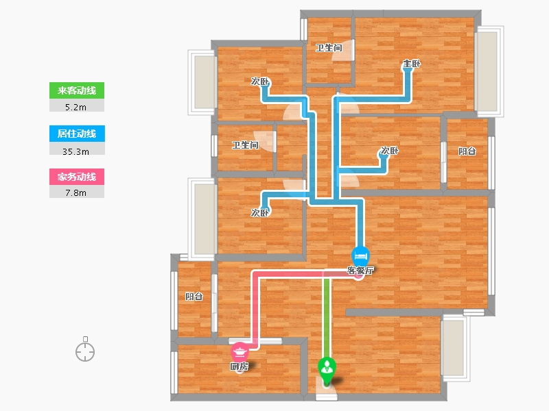 湖南省-株洲市-亿都澜庭-125.23-户型库-动静线