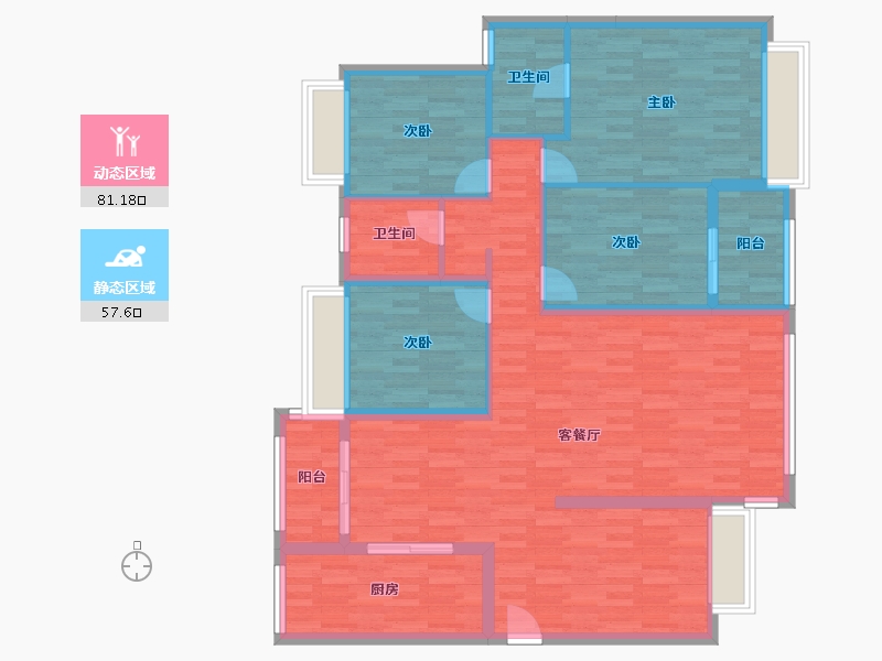 湖南省-株洲市-亿都澜庭-125.23-户型库-动静分区