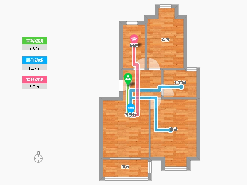 上海-上海市-好日子大家园B区-55.24-户型库-动静线