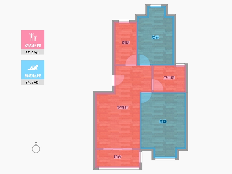 上海-上海市-好日子大家园B区-55.24-户型库-动静分区