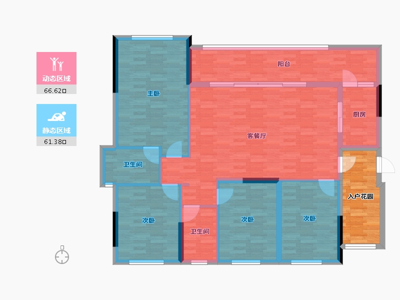 贵州省-贵阳市-椿棠府-124.87-户型库-动静分区