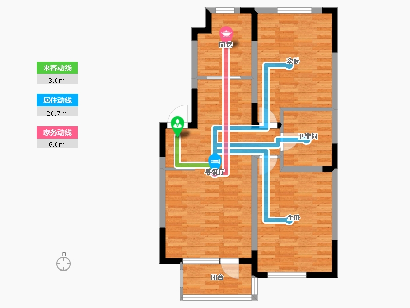 辽宁省-丹东市-保利香槟国际-72.63-户型库-动静线