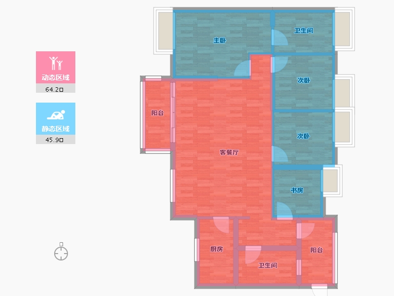 贵州省-遵义市-保利未来城市-98.76-户型库-动静分区