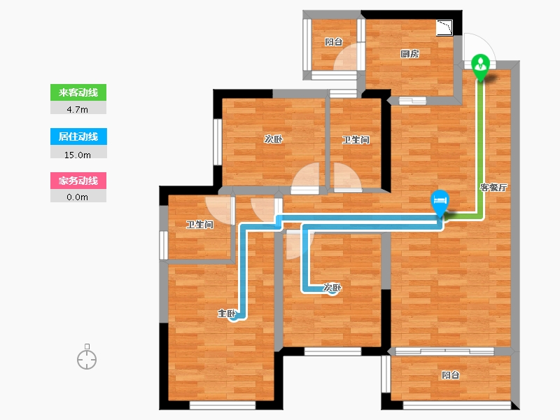 四川省-南充市-中南春江阅-76.14-户型库-动静线