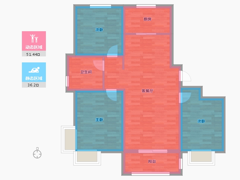 山东省-日照市-兴业梦想成真花园-78.00-户型库-动静分区