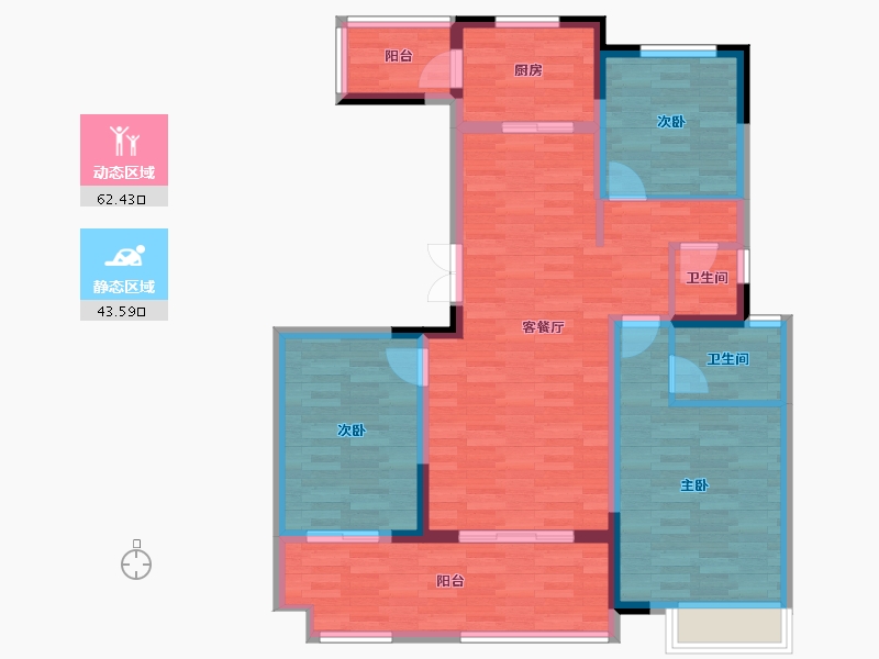 安徽省-六安市-名邦学府-94.83-户型库-动静分区