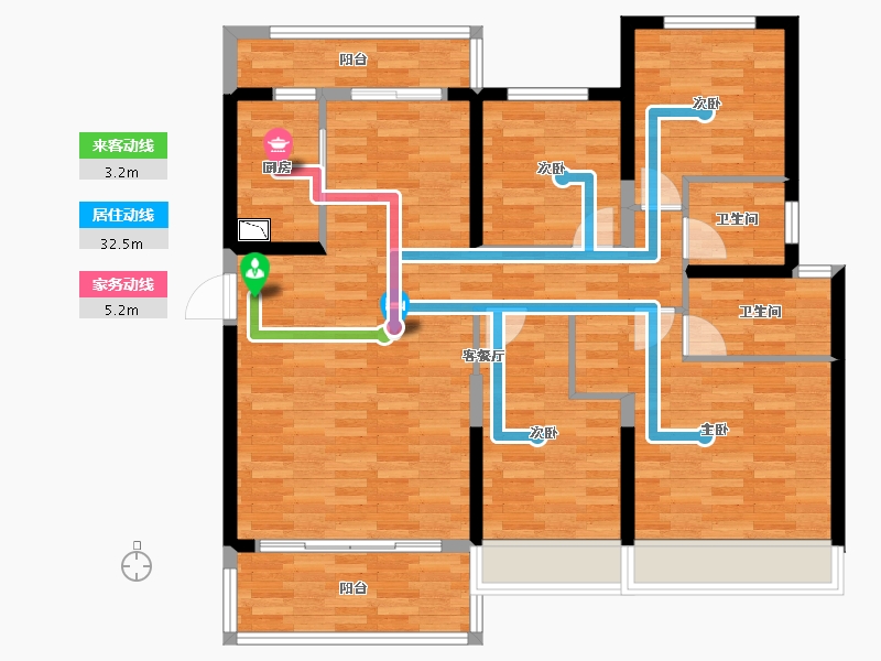 山西省-临汾市-碧桂园-107.40-户型库-动静线