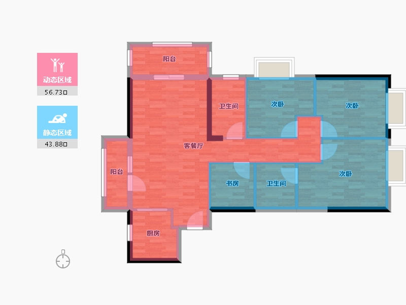 广西壮族自治区-南宁市-鑫邦华府-90.08-户型库-动静分区