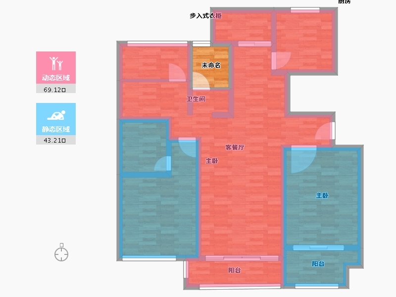 江苏省-徐州市-宏基阳光尚城-102.39-户型库-动静分区