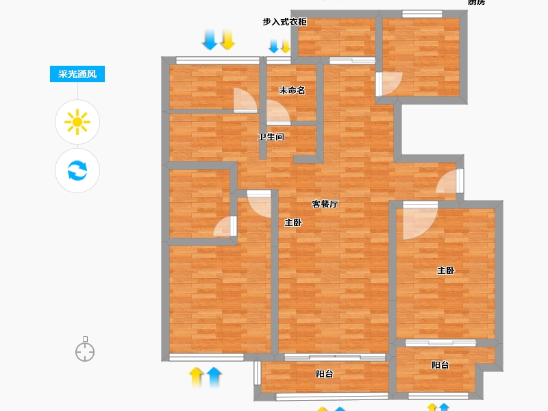 江苏省-徐州市-宏基阳光尚城-102.39-户型库-采光通风