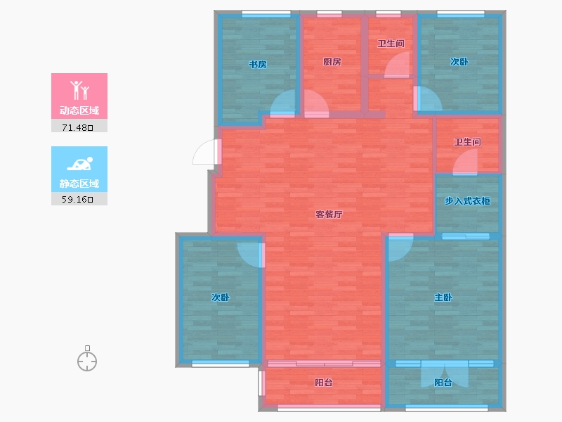 山东省-济宁市-华沁苑-117.30-户型库-动静分区