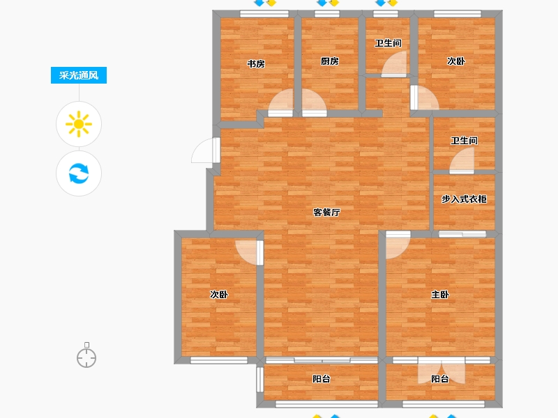 山东省-济宁市-华沁苑-117.30-户型库-采光通风