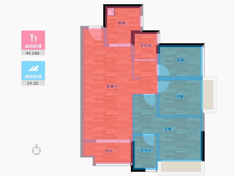 广东省-佛山市-金域世家-69.41-户型库-动静分区