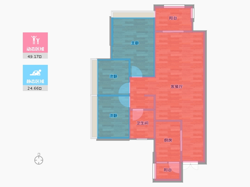 四川省-成都市-美的新城公园天下-67.59-户型库-动静分区