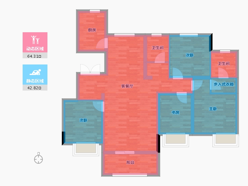 江西省-南昌市-金科集美阳光-94.94-户型库-动静分区