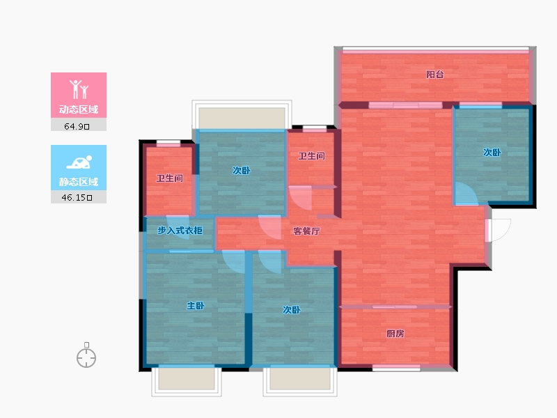 广西壮族自治区-南宁市-建发鼎华北大珑廷-99.43-户型库-动静分区