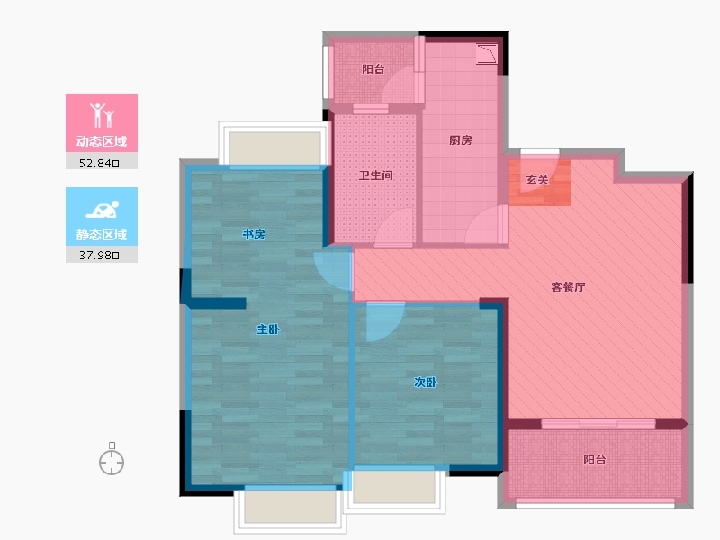 浙江省-杭州市-众安理想湾-80.00-户型库-动静分区